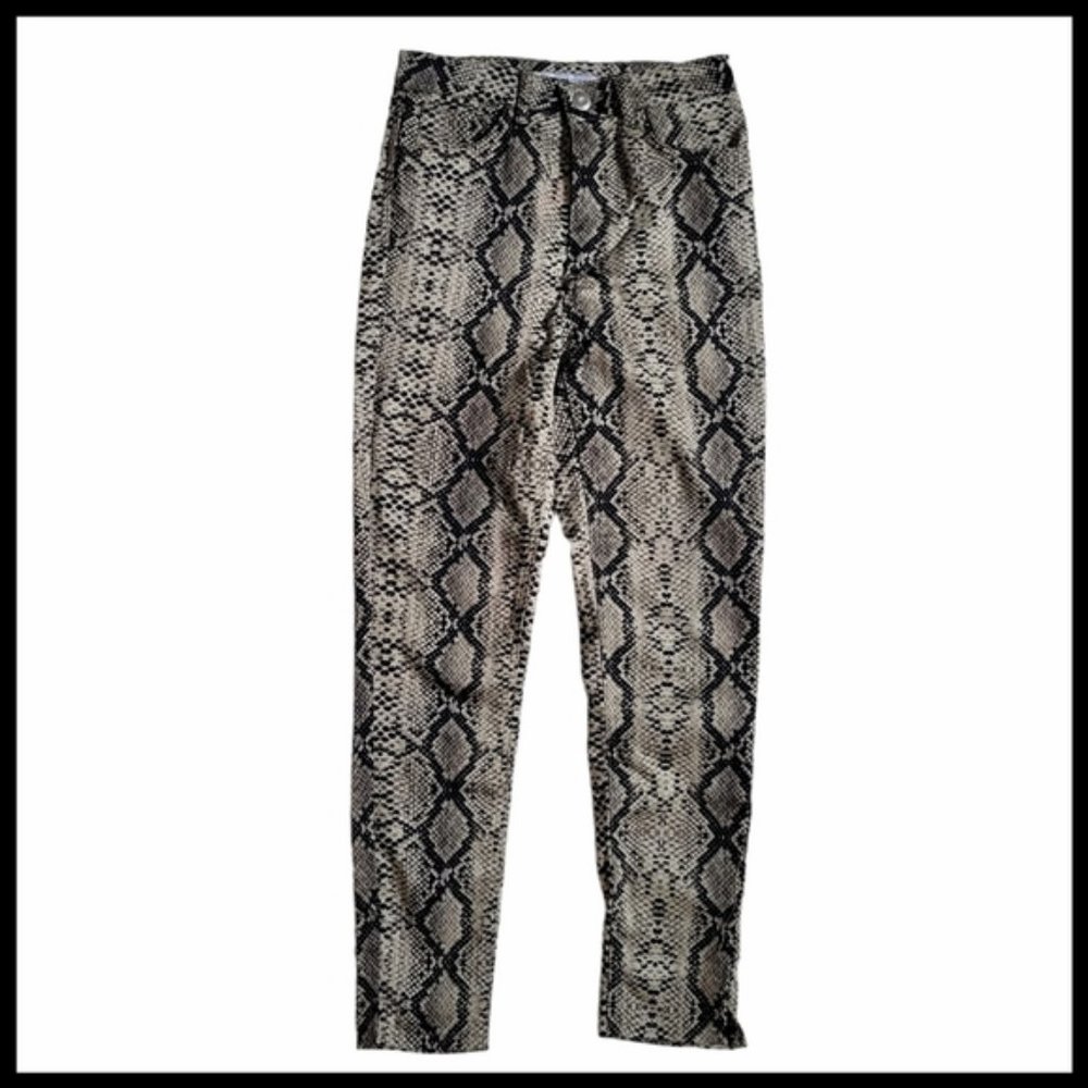 Zara Snakeskin Patterned Cropped Pants